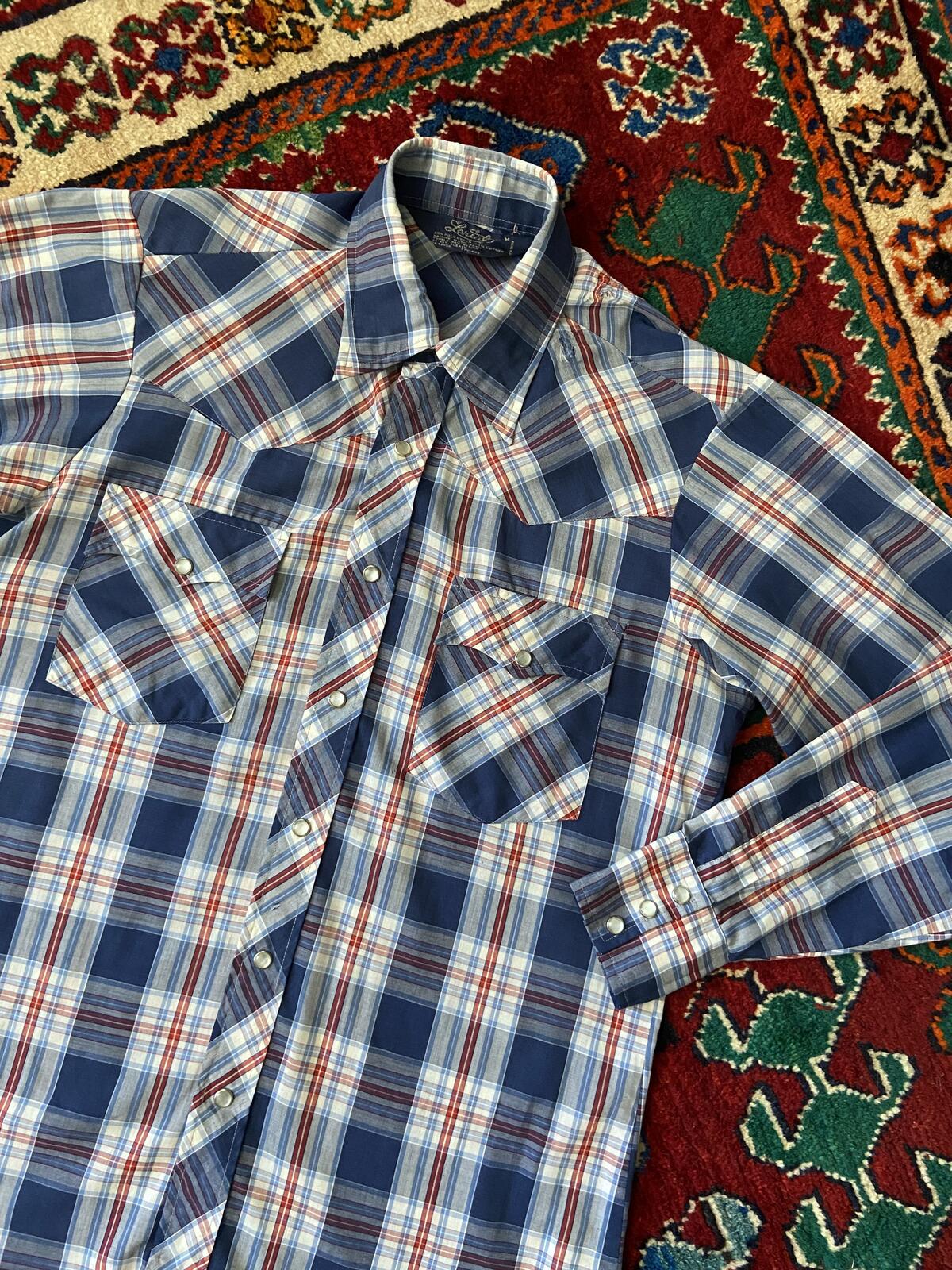 Vintage Blue Lariat Western Shirt