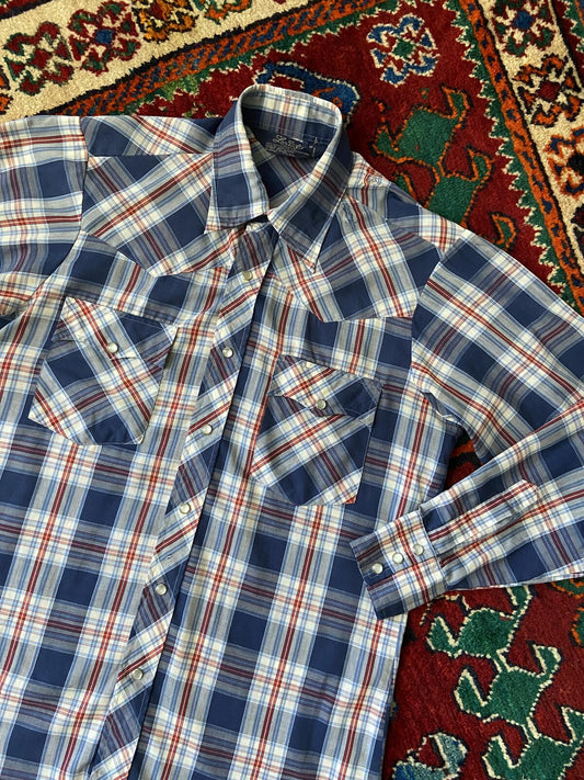 Vintage Blue Lariat Western Shirt
