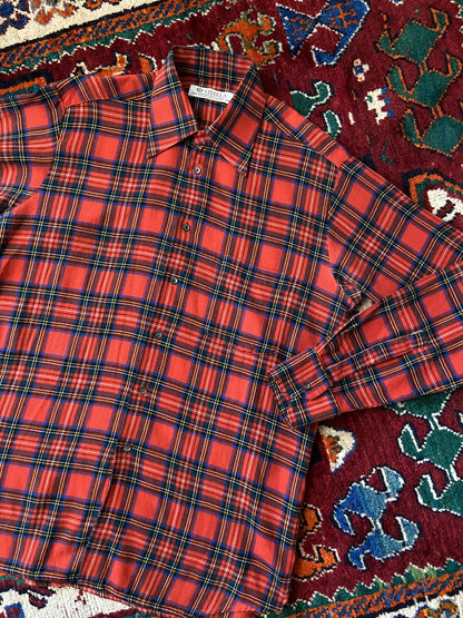 Vintage 1970s Red Tartan Plaid Shirt