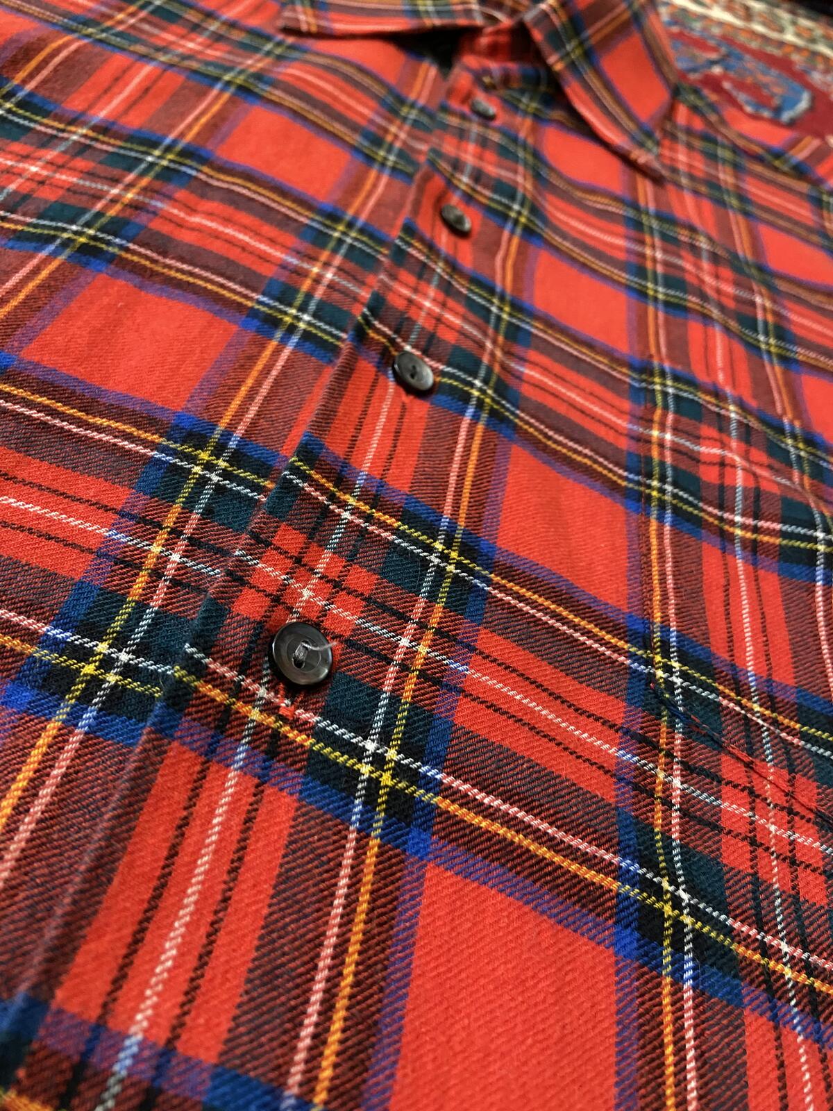 Vintage 1970s Red Tartan Plaid Shirt
