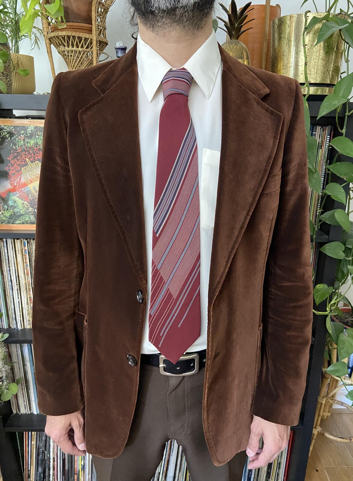 Vintage 1970s Pierre Cardin Burgundy Mens