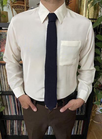 Vintage 1970s Navy Italian Wool Tie