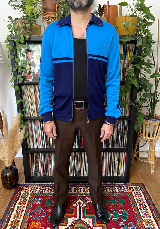 Vintage 1980s FC Sport Blue & Navy Track Top