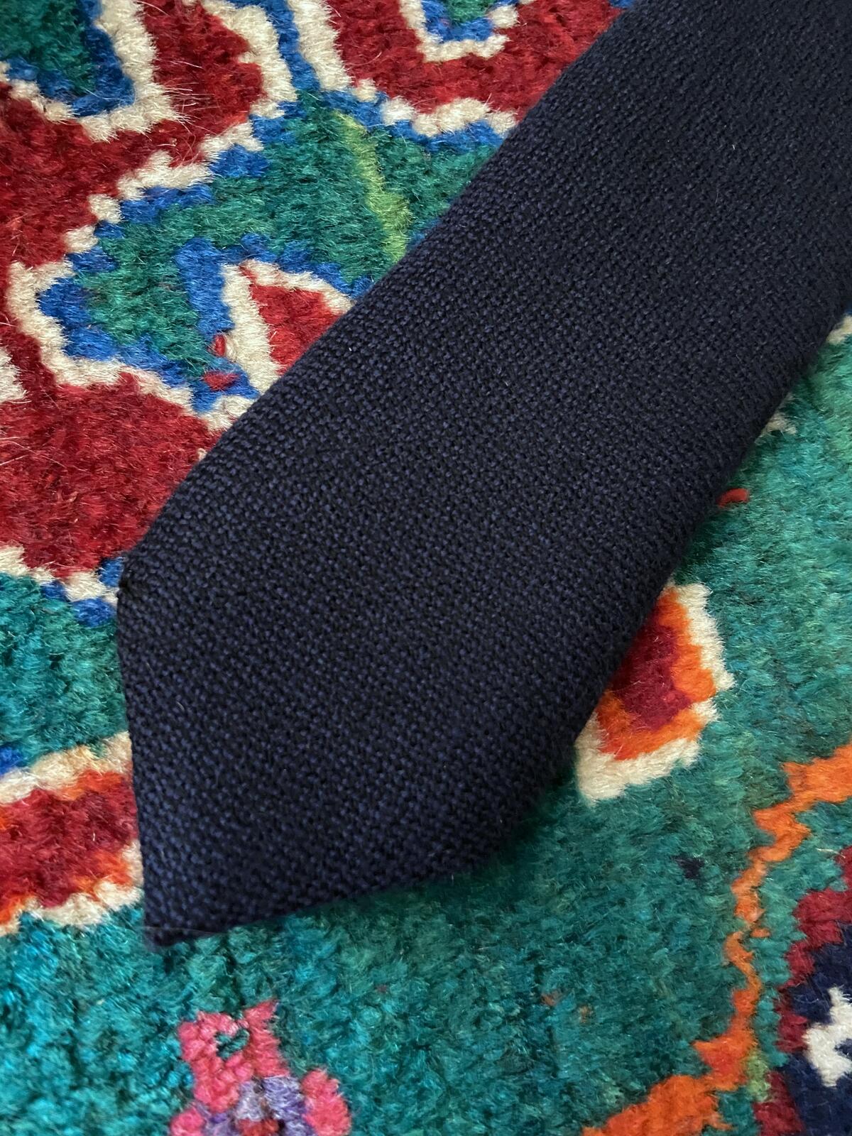 Vintage 1970s Navy Italian Wool Tie