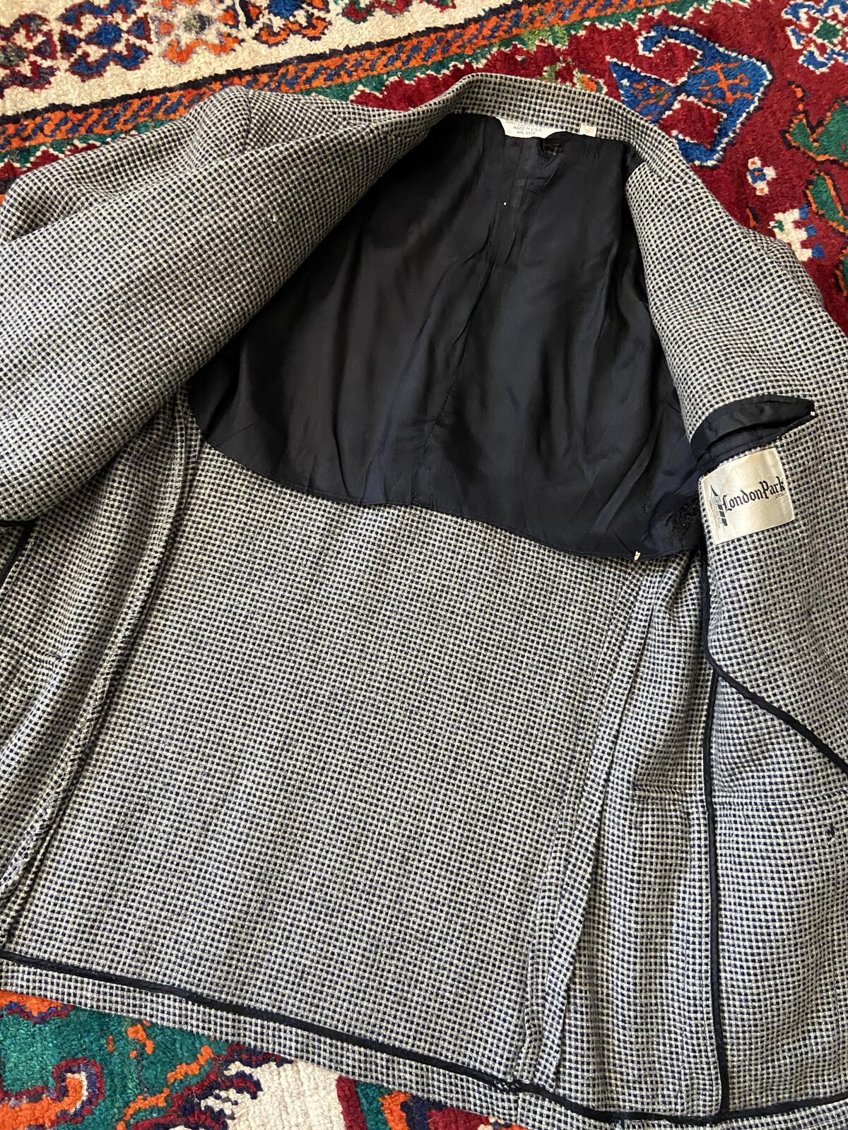Vintage 1970s Tweed Double Breasted Blazer Jacket