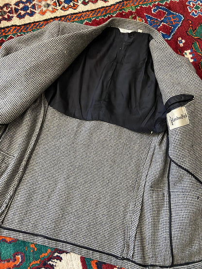 Vintage 1970s Tweed Double Breasted Blazer Jacket