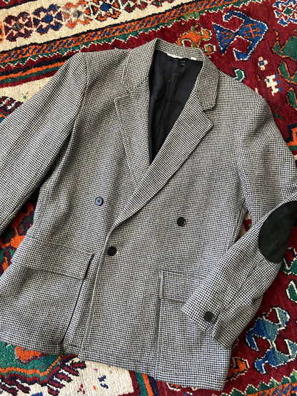 Vintage 1970s Tweed Double Breasted Blazer Jacket