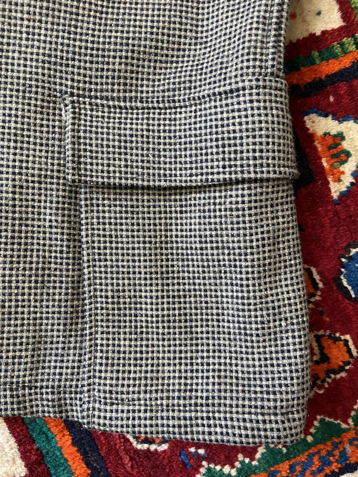 Vintage 1970s Tweed Double Breasted Blazer Jacket