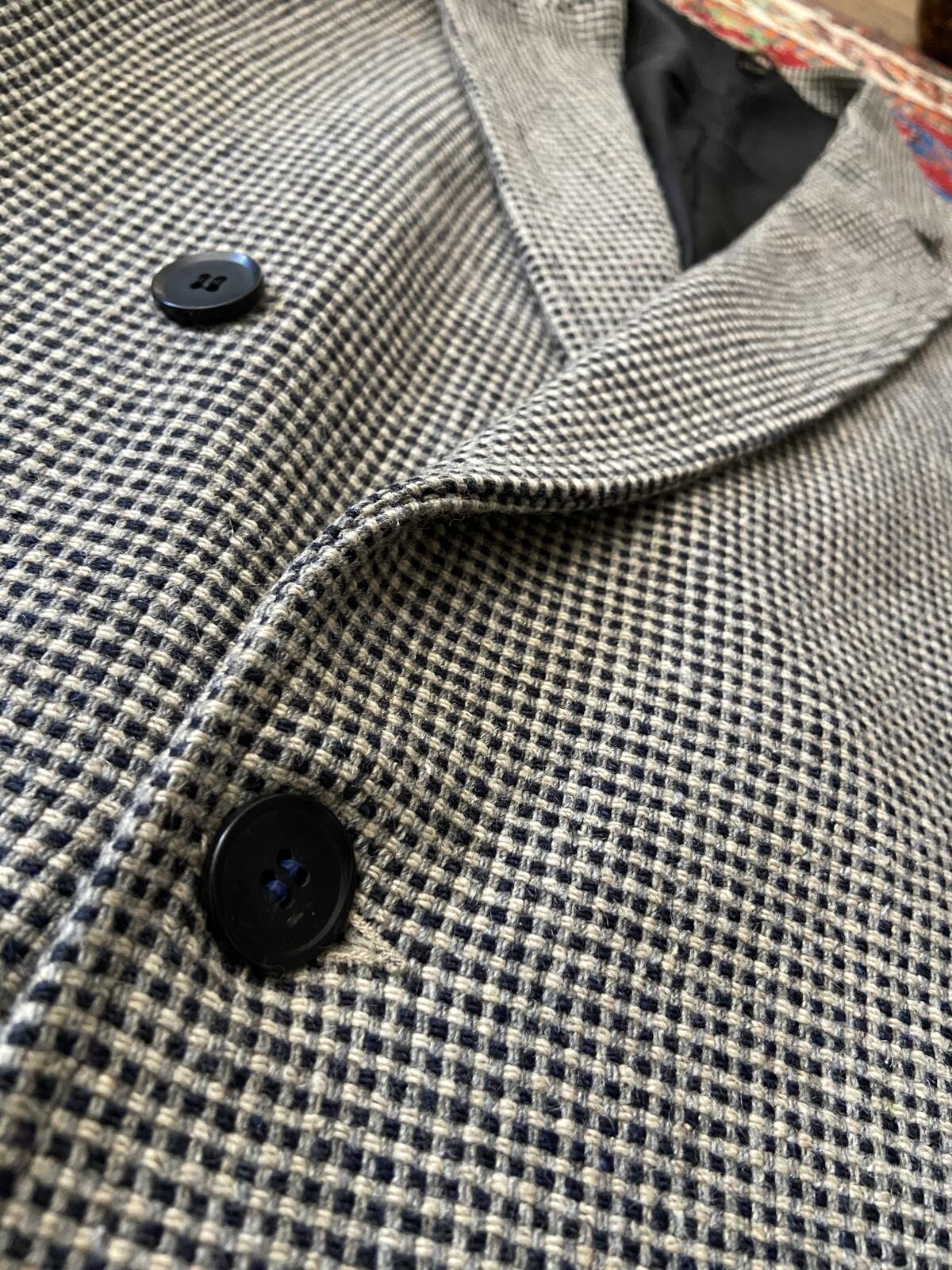 Vintage 1970s Tweed Double Breasted Blazer Jacket