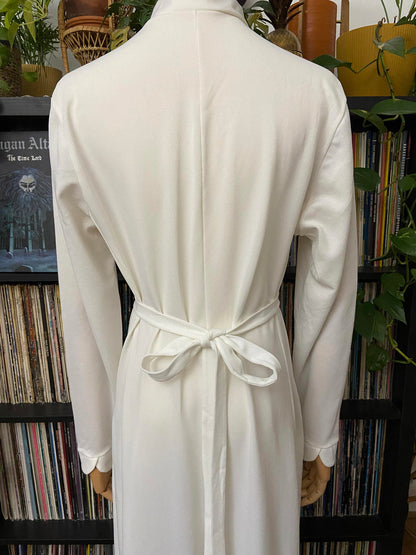 Vintage 1970s White Zip Up Maxi Dress