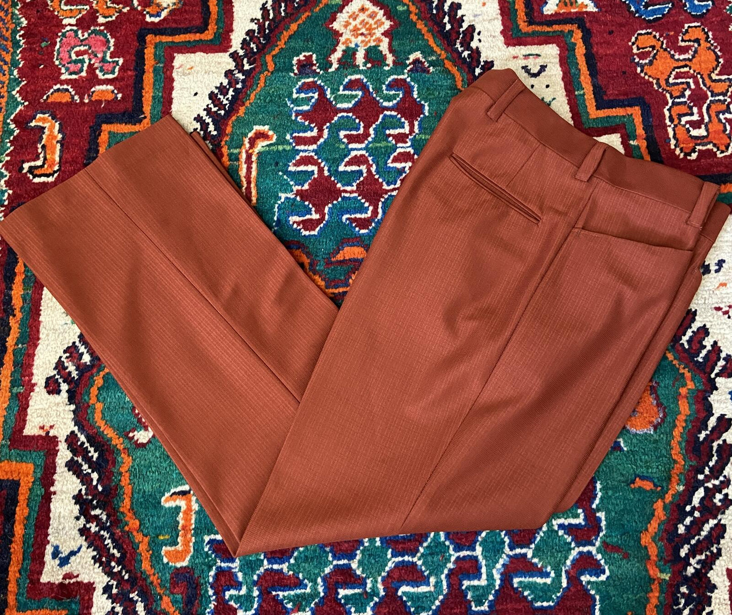 Vintage 1970s Rust Coloured Bootcut Trousers W34 / L29