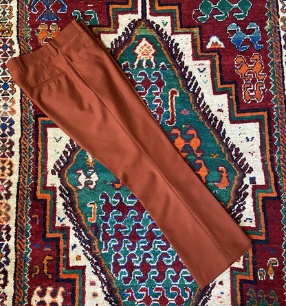 Vintage 1970s Rust Coloured Bootcut Trousers W34 / L29