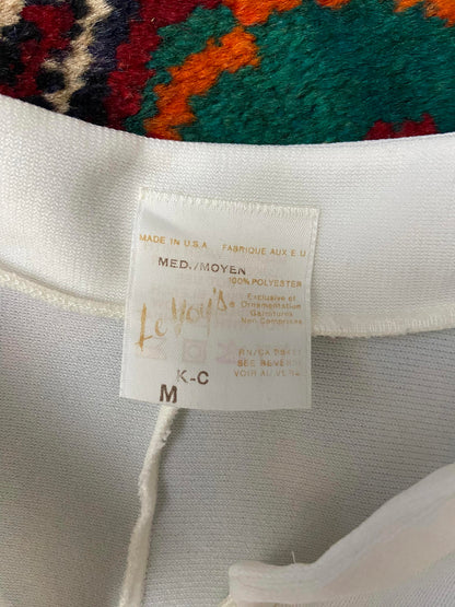 Vintage 1970s White Zip Up Maxi Dress