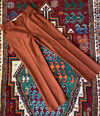 Vintage 1970s Rust Coloured Bootcut Trousers W34 / L29