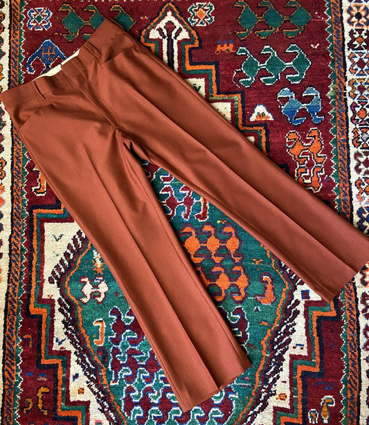 Vintage 1970s Rust Coloured Bootcut Trousers W34 / L29