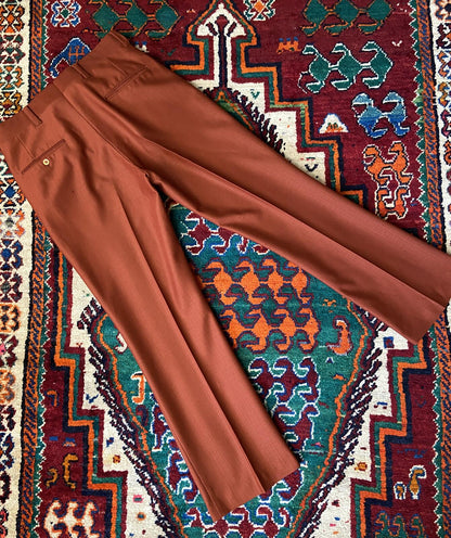Vintage 1970s Rust Coloured Bootcut Trousers W34 / L29