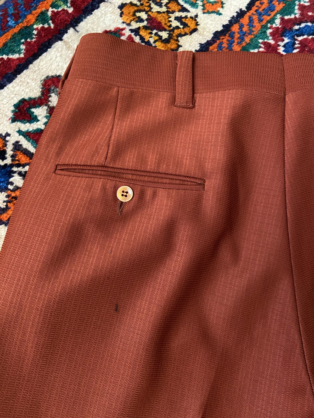 Vintage 1970s Rust Coloured Bootcut Trousers W34 / L29