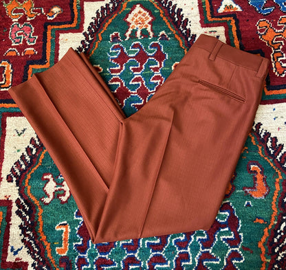 Vintage 1970s Rust Coloured Bootcut Trousers W34 / L29