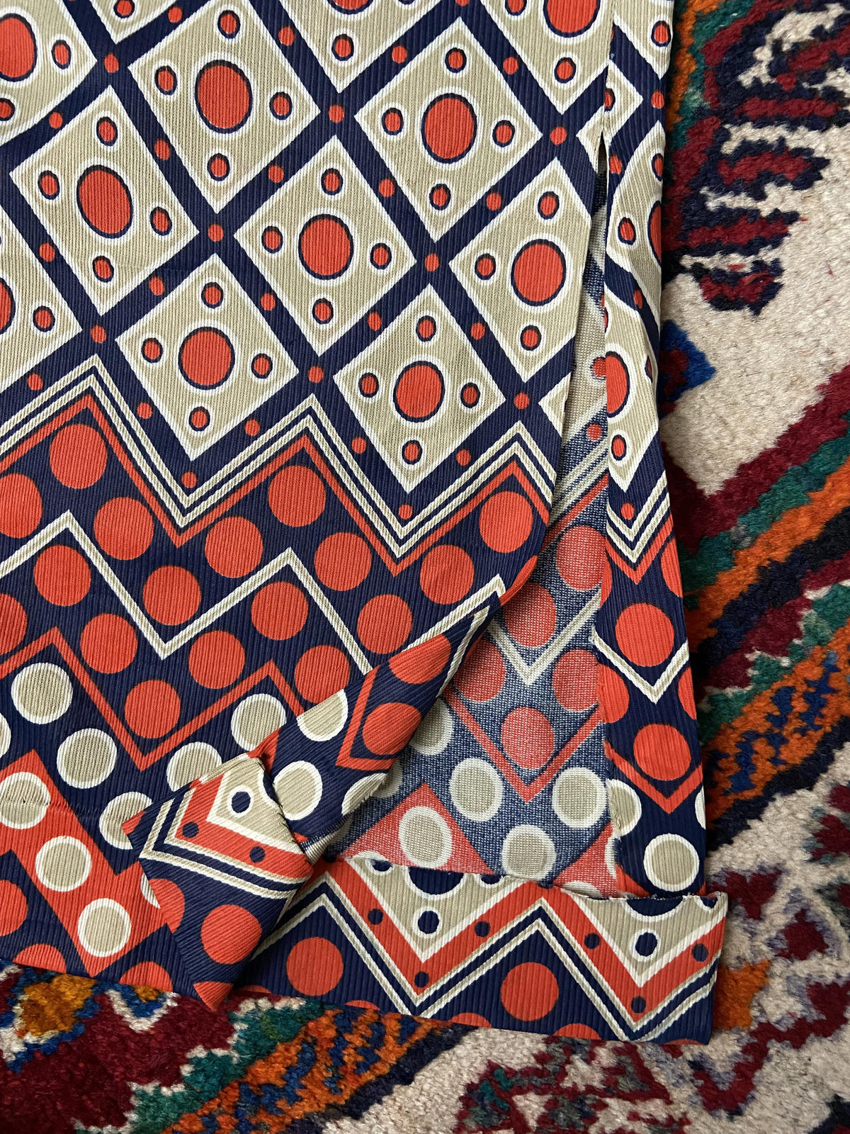 Vintage 1970s Geometric Print Maxi Dress