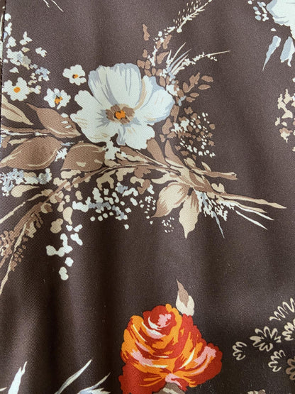 Vintage 1970s Brown Floral C&A Maxi Dress
