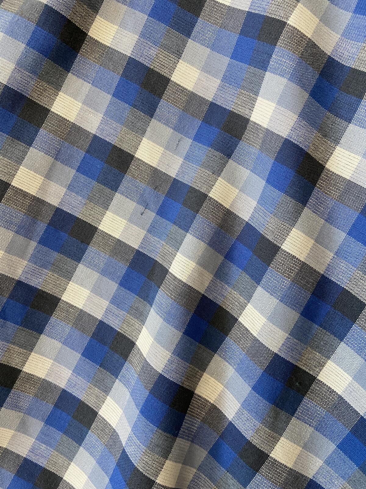 Vintage Blue Checked Shirt Dress
