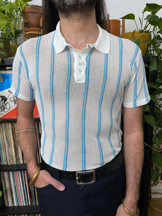 Vintage 1980s Mesh Polo Top