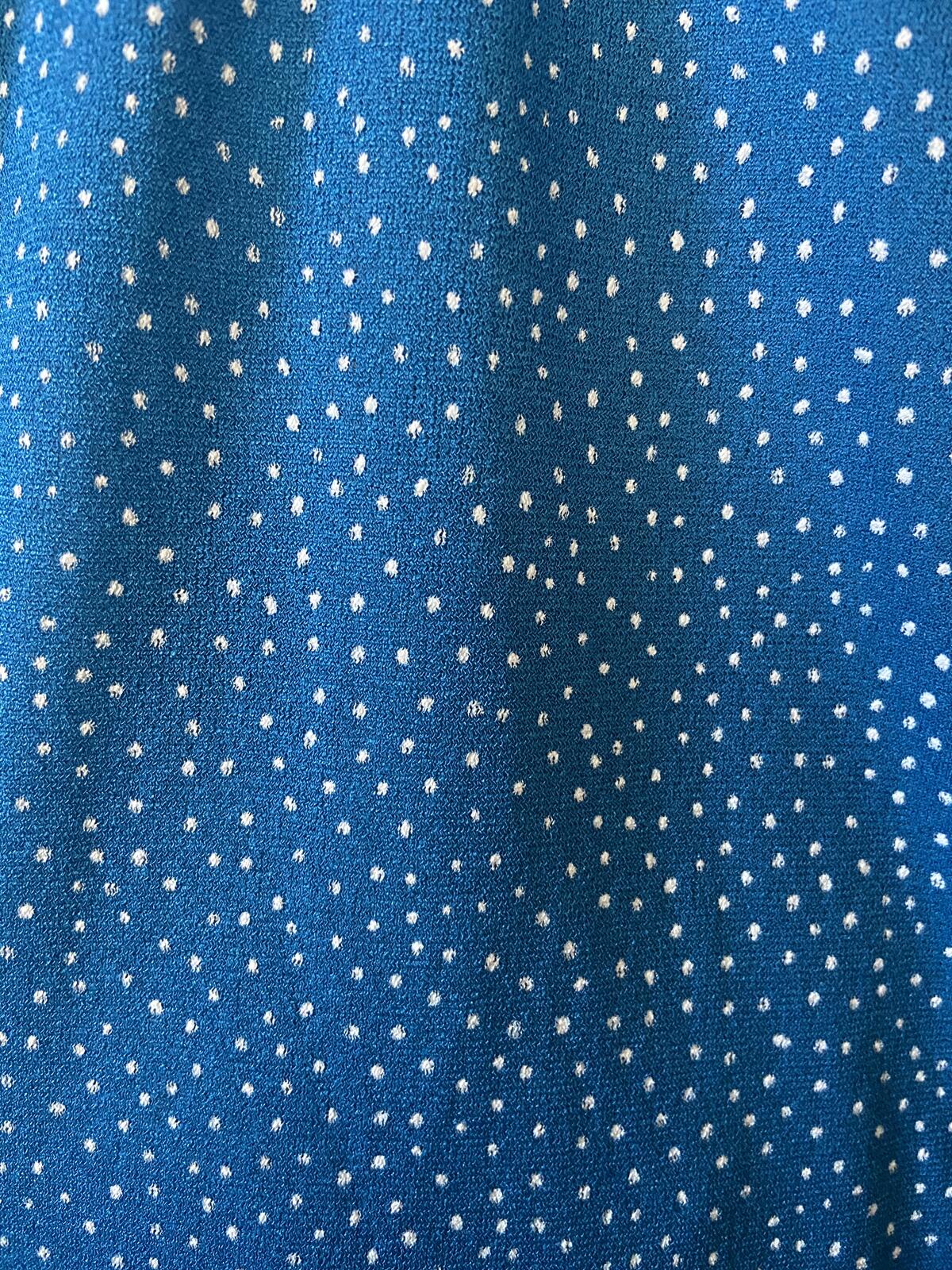 Vintage 1970s Blue Polka Dot Prairie Dress