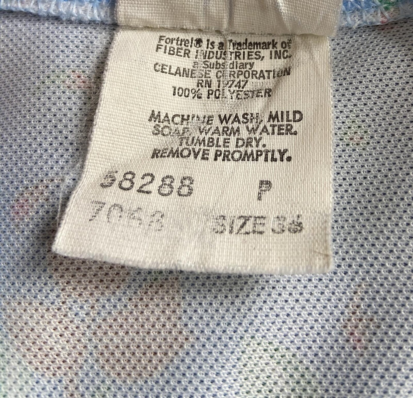 Vintage 1970s Pale Blue Floral Shirt