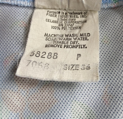 Vintage 1970s Pale Blue Floral Shirt
