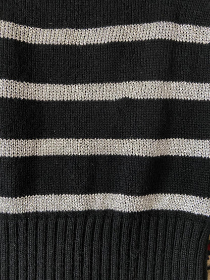 Vintage 1970s Black Silver Disco Jumper