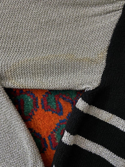 Vintage 1970s Black Silver Disco Jumper