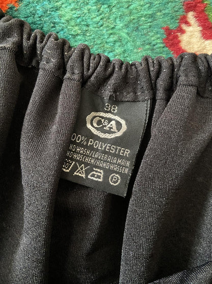 Vintage 1980s Black C&A Prairie Maxi Dress