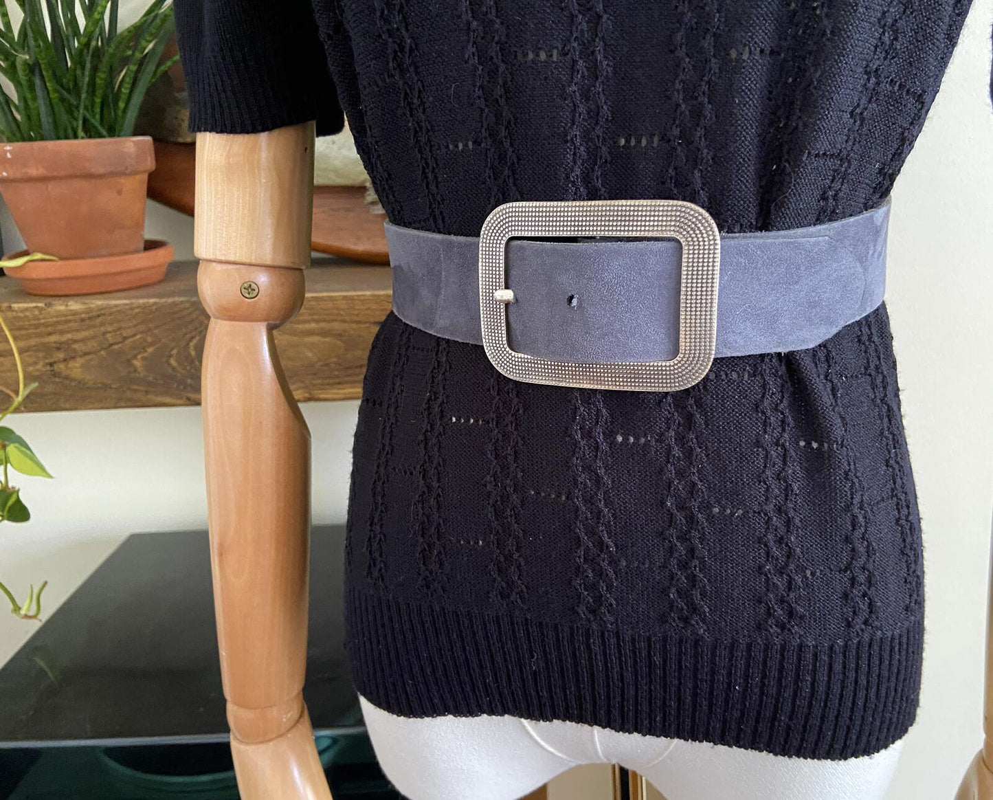 Vintage Grey Suede Vanzetti Belt