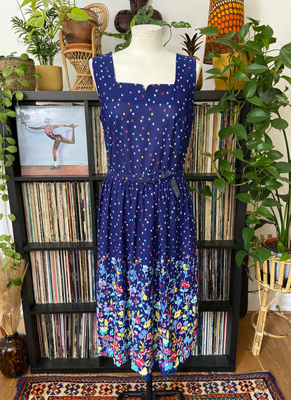 Vintage 1980s Blue Floral Sundress