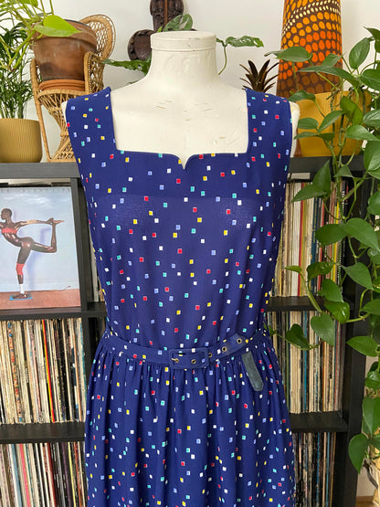 Vintage 1980s Blue Floral Sundress