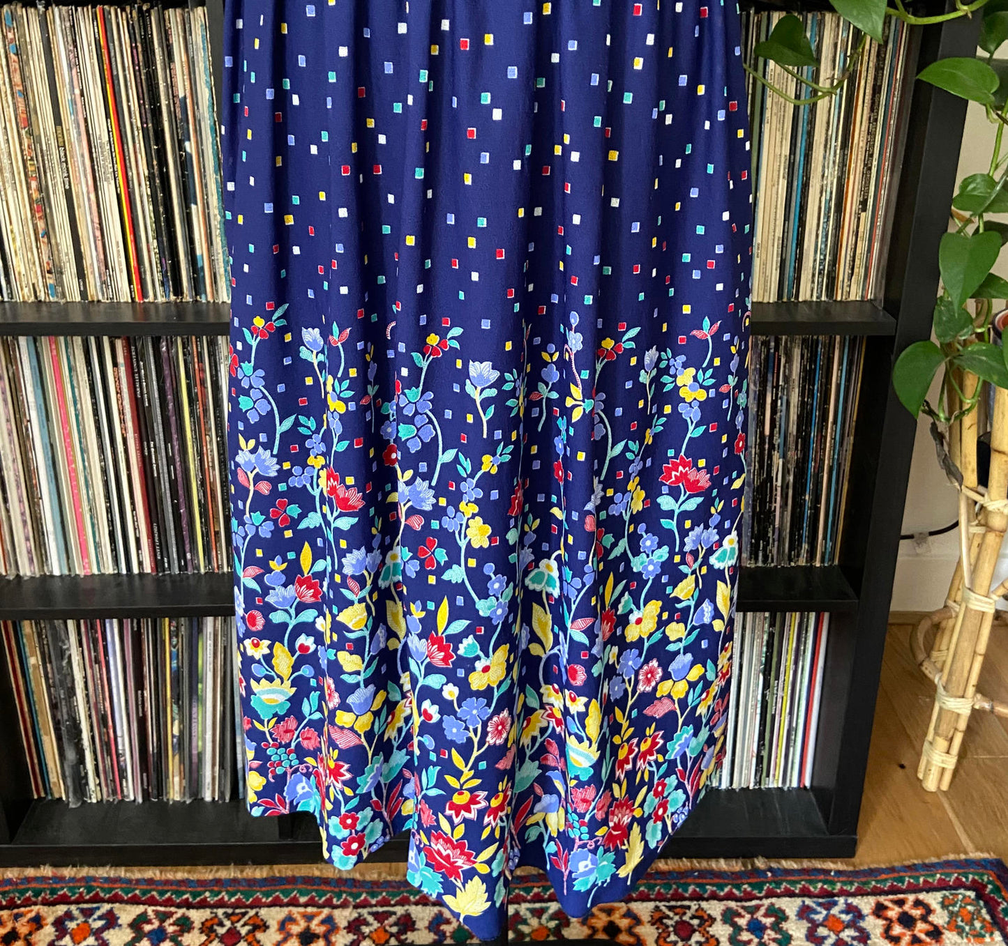 Vintage 1980s Blue Floral Sundress