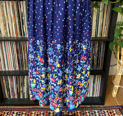 Vintage 1980s Blue Floral Sundress