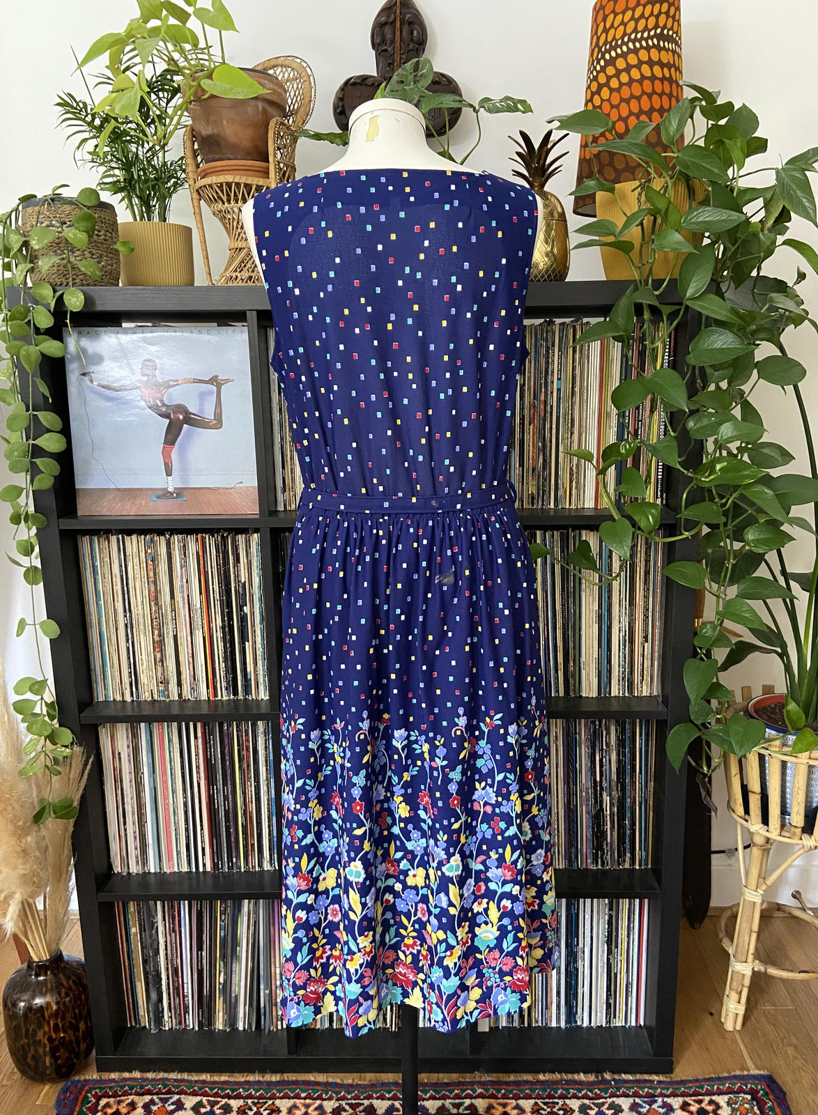 Vintage 1980s Blue Floral Sundress