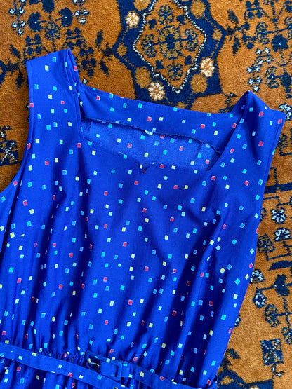 Vintage 1980s Blue Floral Sundress