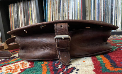 Vintage 1970s Brown Moroccan Tooled Crossbody Bag