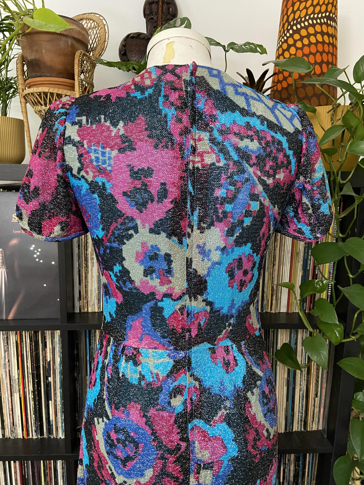 Vintage 1970s Lurex Glitter Maxi Dress
