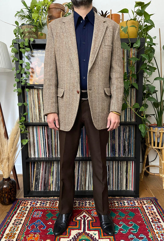Vintage 1970s Harris Tweed Blazer Jacket