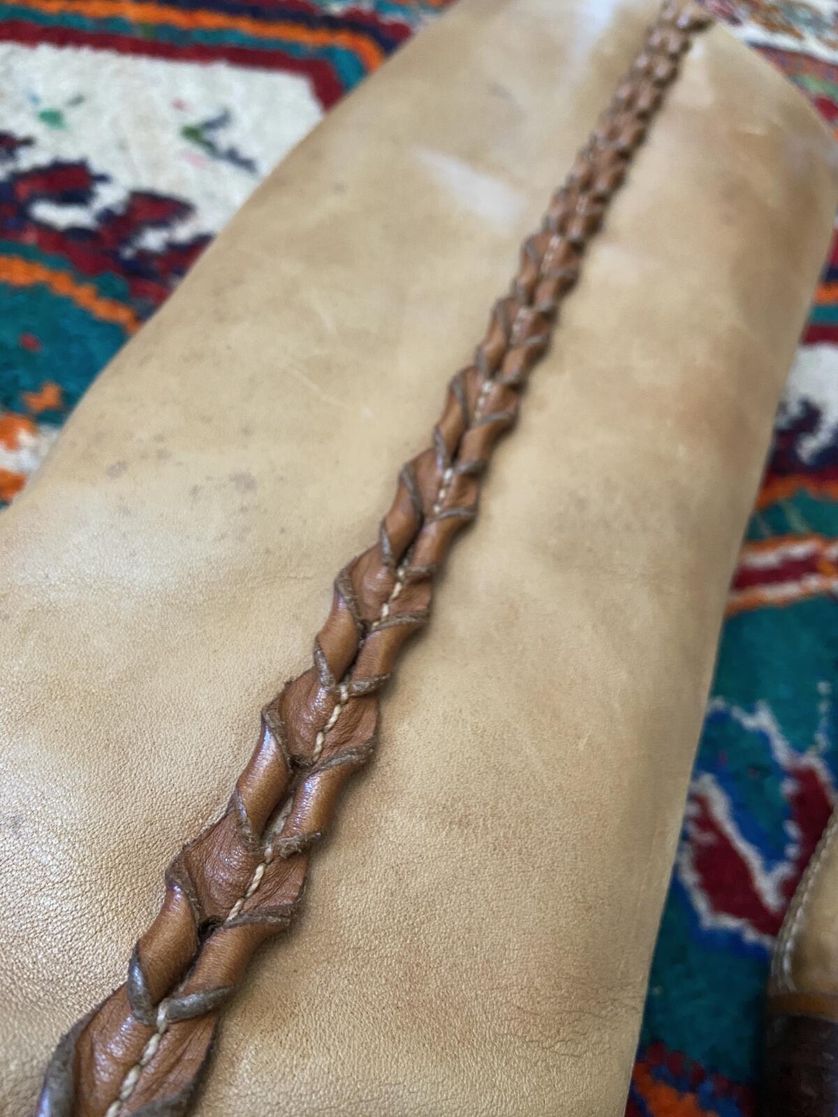 Vintage 1970s Beige Knee High Campus Boots UK 4.5 - 5