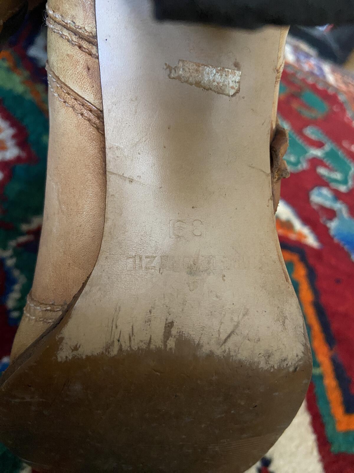 Vintage 1970s Beige Knee High Campus Boots UK 4.5 - 5
