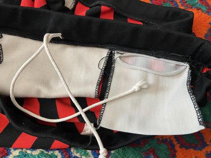 Vintage 1970s Black & Red Striped Swim Shorts