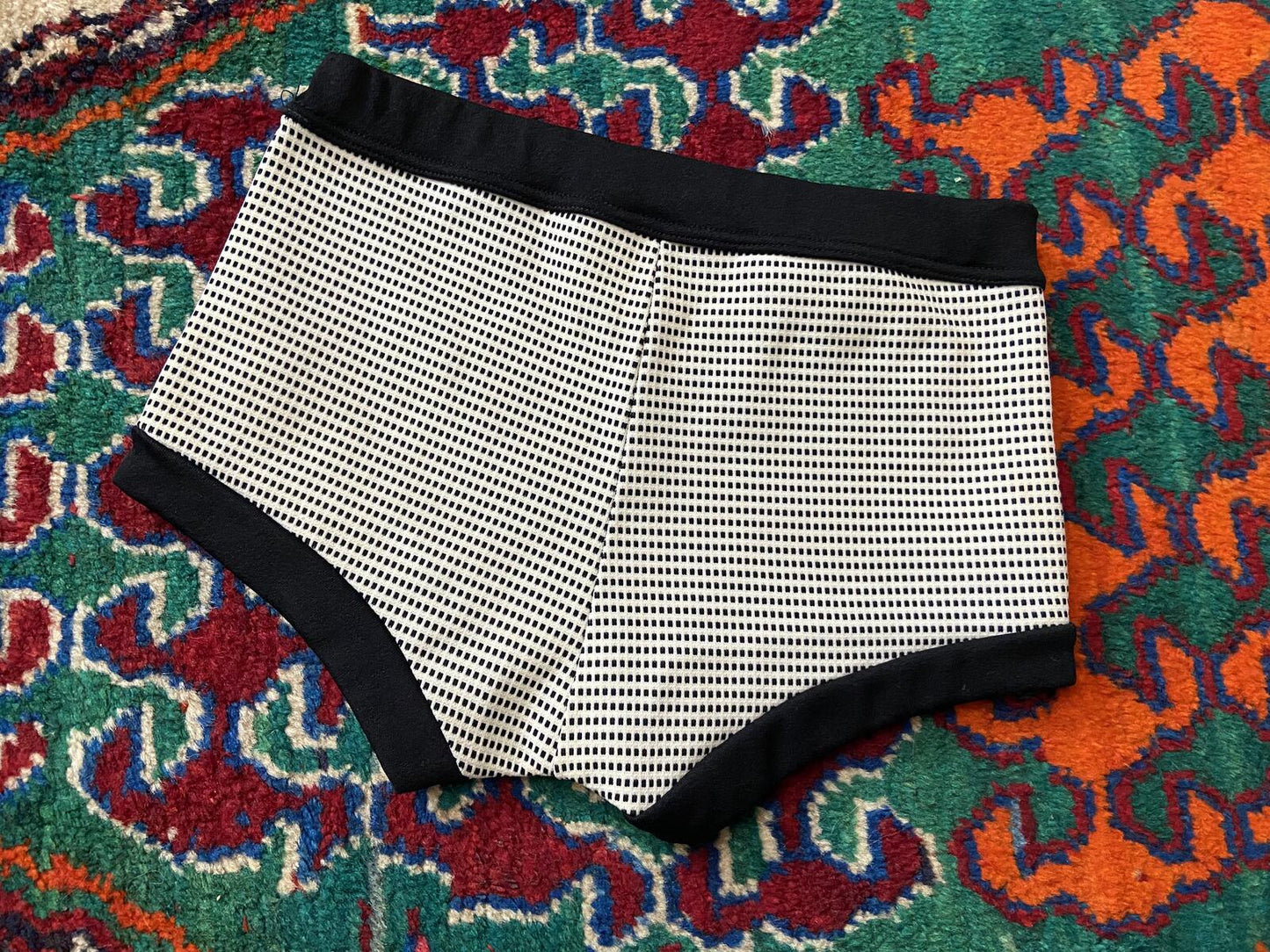 Vintage 1970s Black & White Swim Shorts