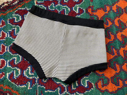 Vintage 1970s Black & White Swim Shorts