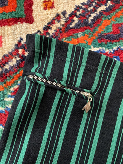 Vintage 1970s Black & Green Striped Swim Shorts