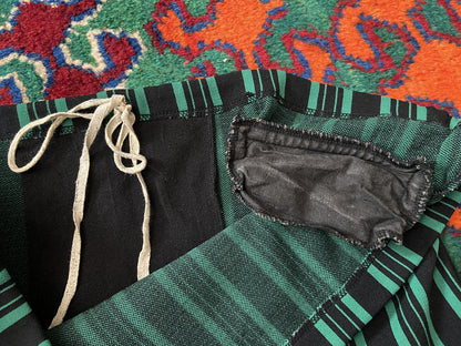 Vintage 1970s Black & Green Striped Swim Shorts