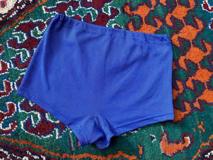 Vintage 1970s Blue Belted Swim Shorts